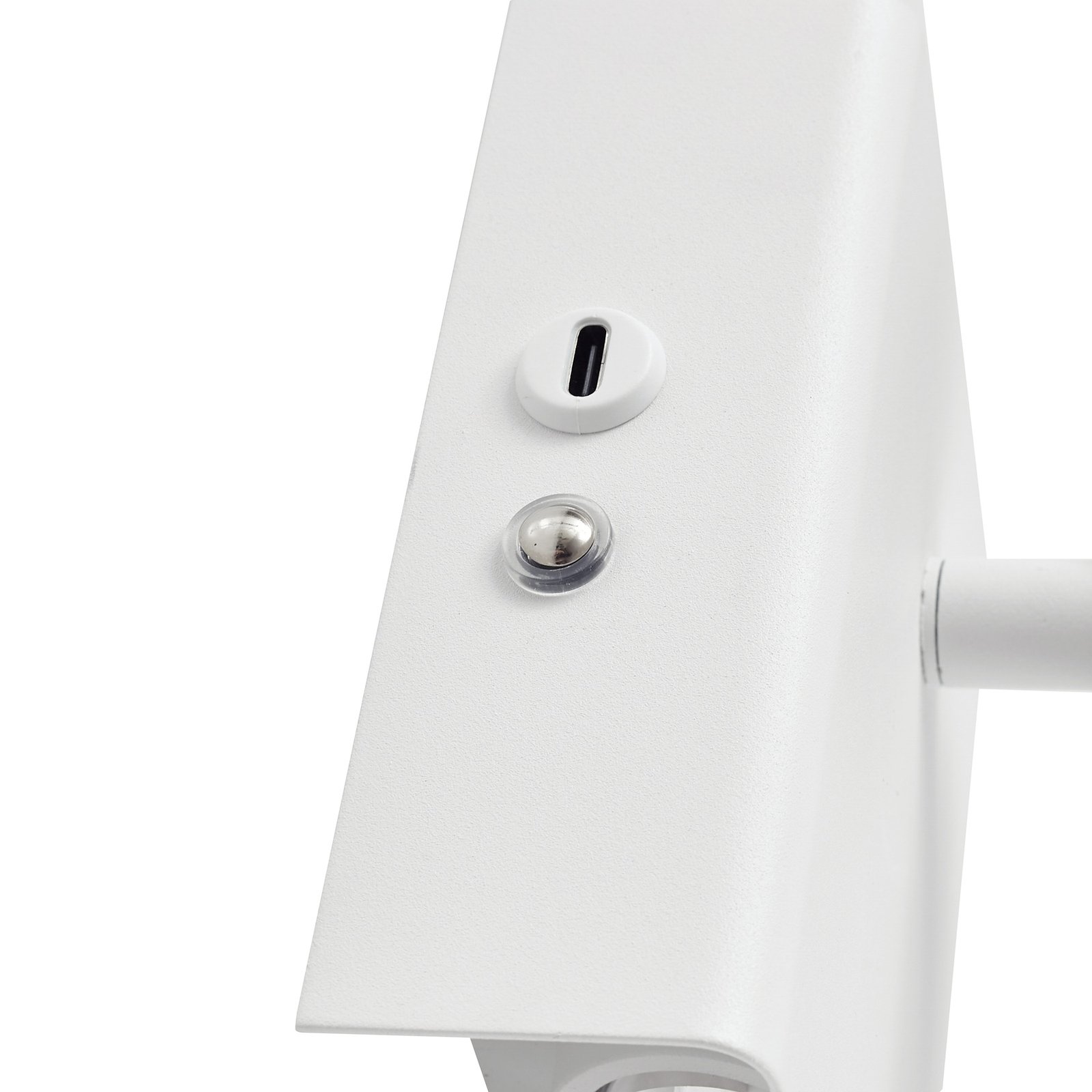 Lindby Applique a LED Agit, bianco, metallo, touch dimmer