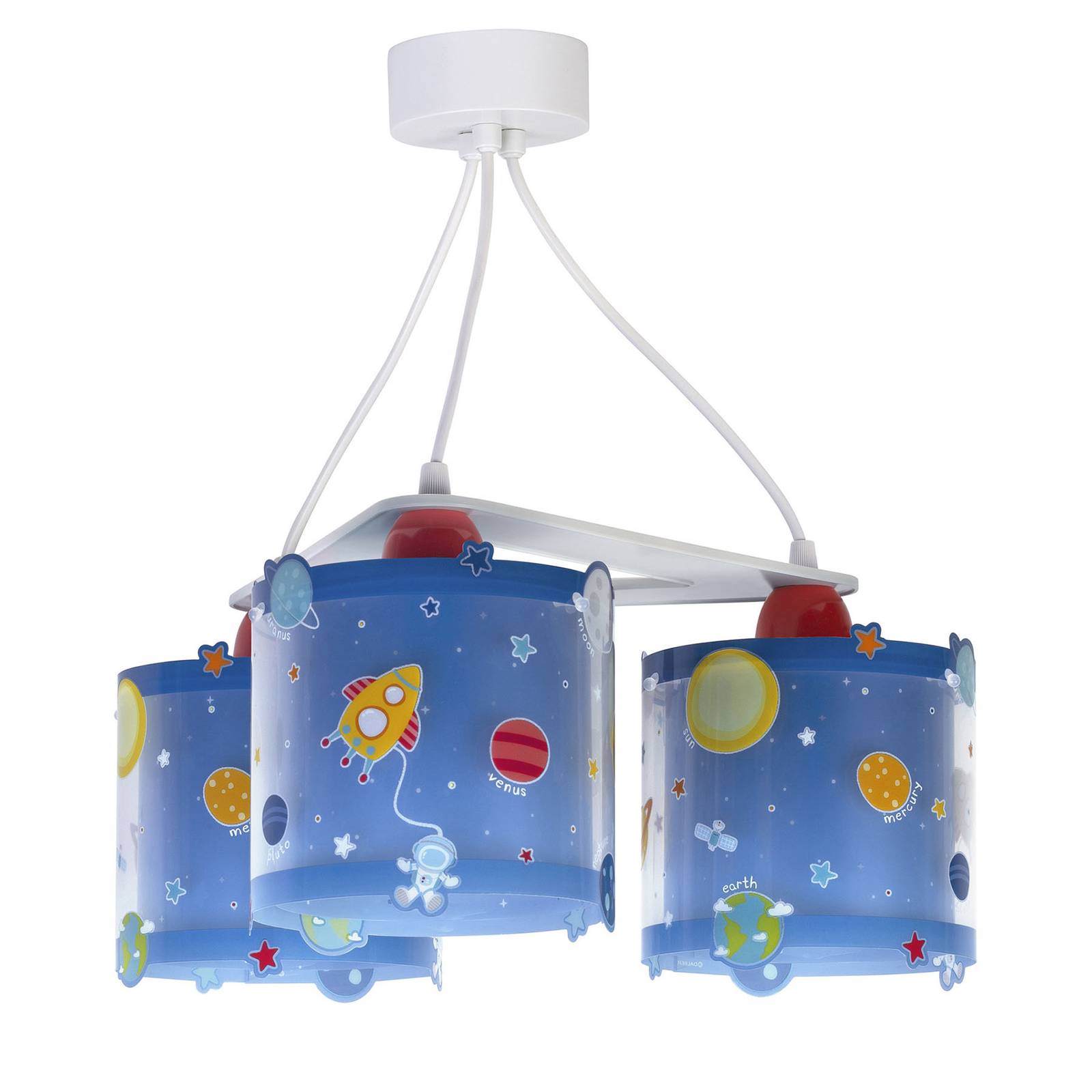Kinder-Hängeleuchte Planets, dreiflammig