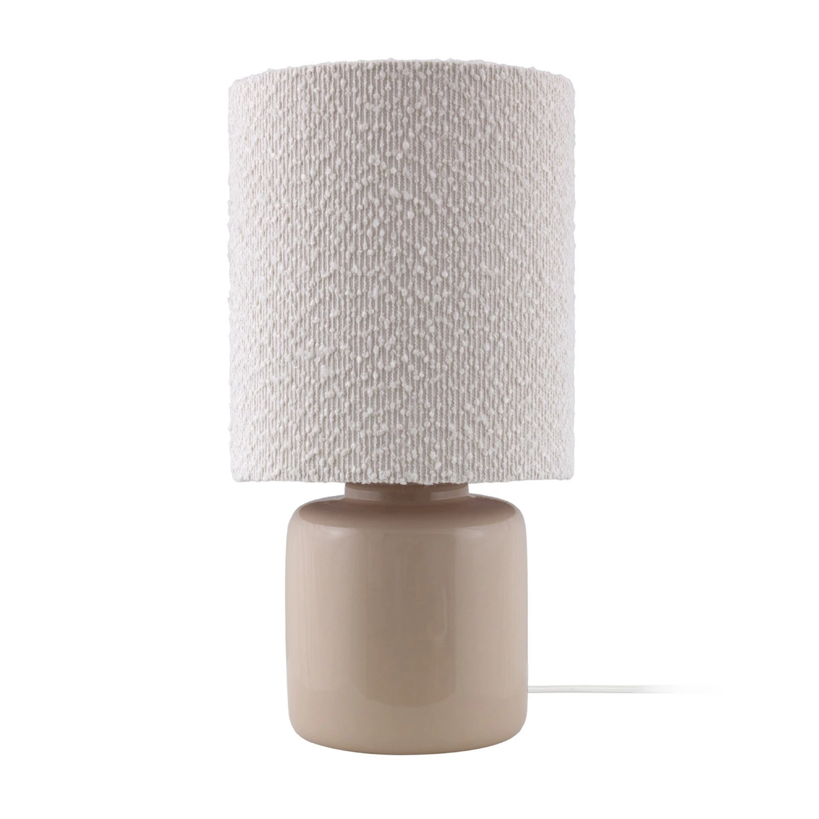 Globen Lighting Stolová lampa Florian, biela/béžová, výška 39 cm
