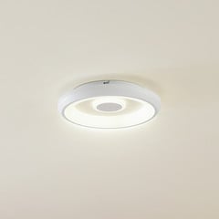 Lámpara de techo Lindby Smart Lynden LED, Ø 38cm, blanca, RGB, Tuya
