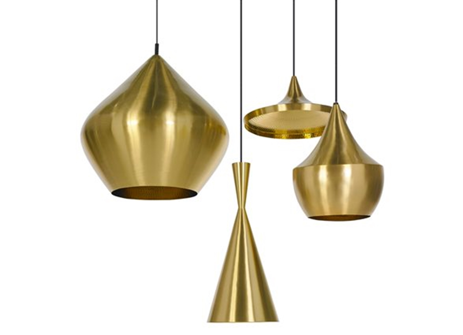 Beat Wide LED Pendant Brushed Brass - Tom Dixon