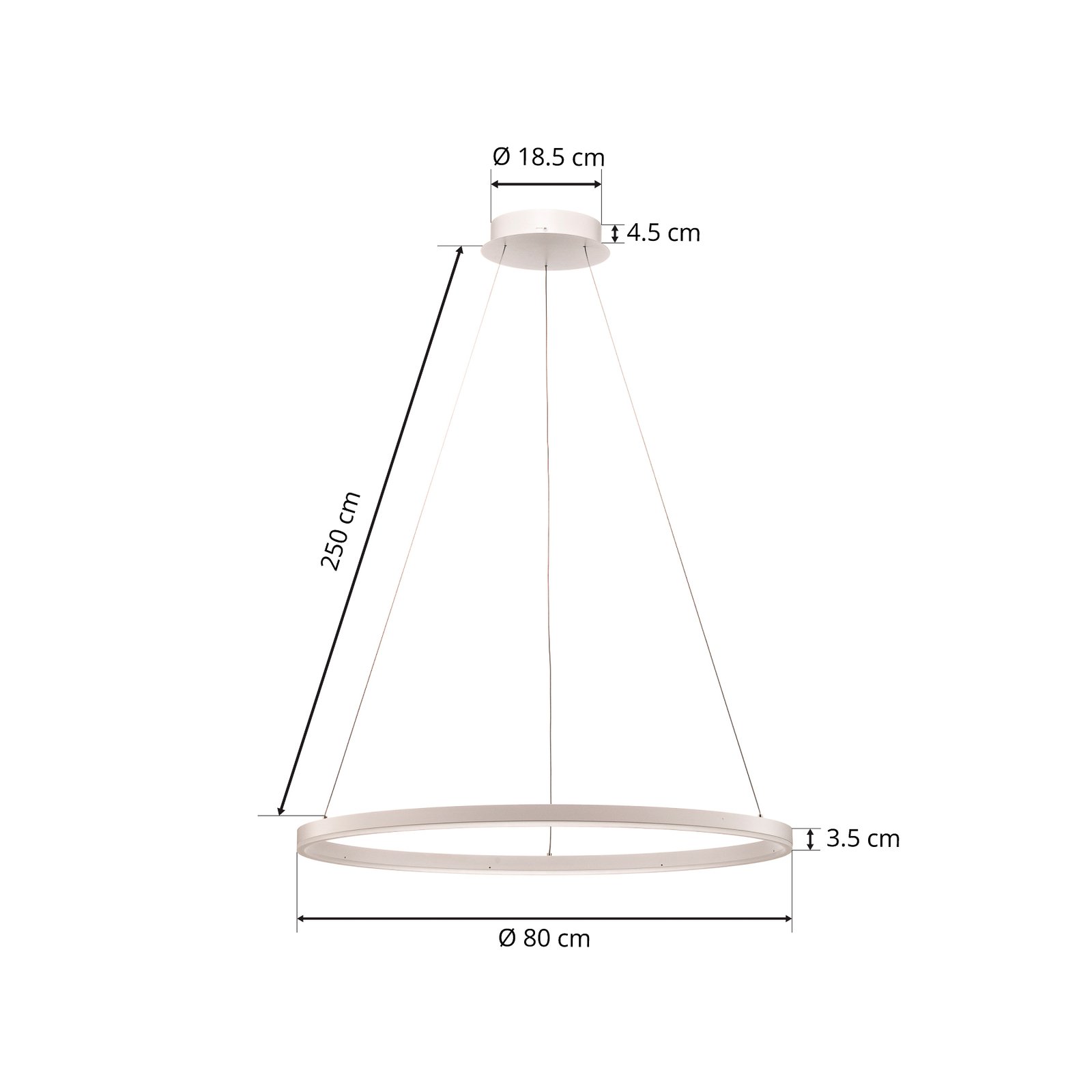 Arcchio Albiona LED-Hängeleuchte, weiß, 80 cm