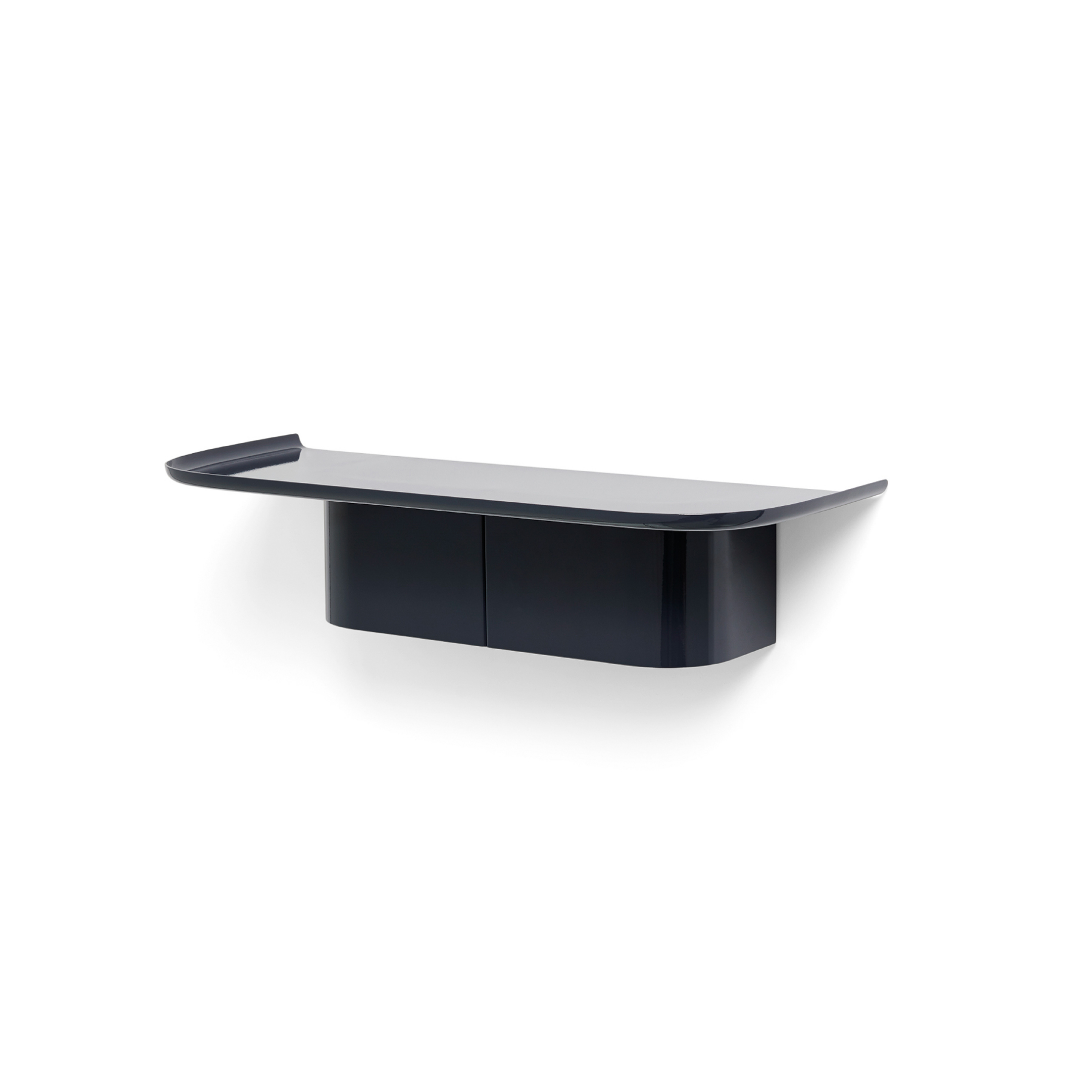 Wall shelf with coat hooks, dark blue, 60 cm - HAY