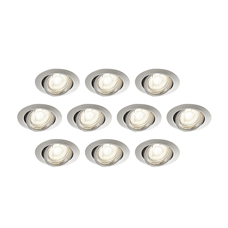 ELC Dakarra Einbaulampe 10er-Set schwenkbar nickel