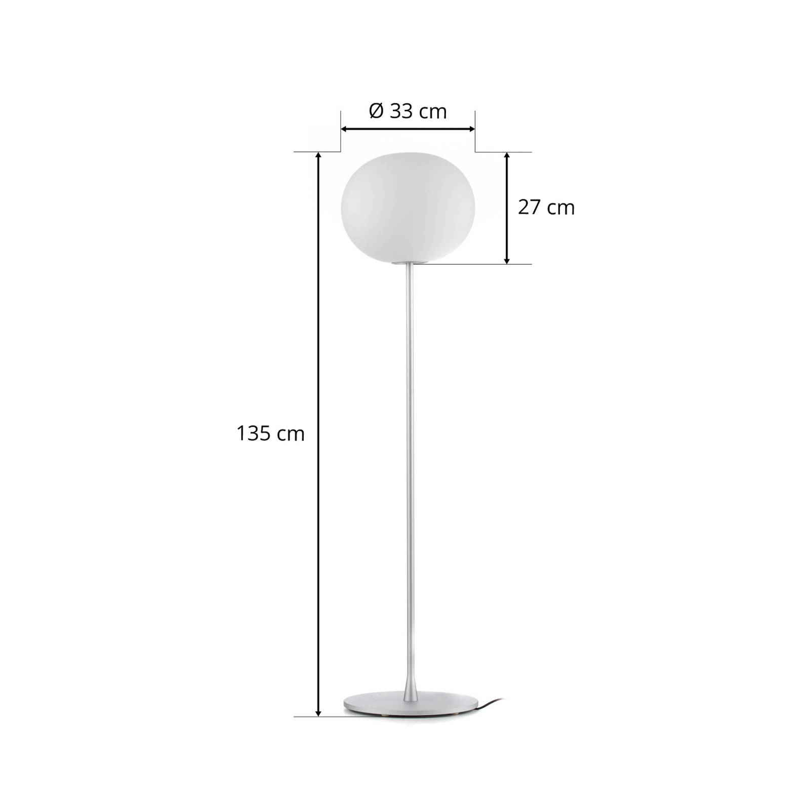 Lampa stojąca FLOS Glo-Ball Floor 1, srebrny matowy