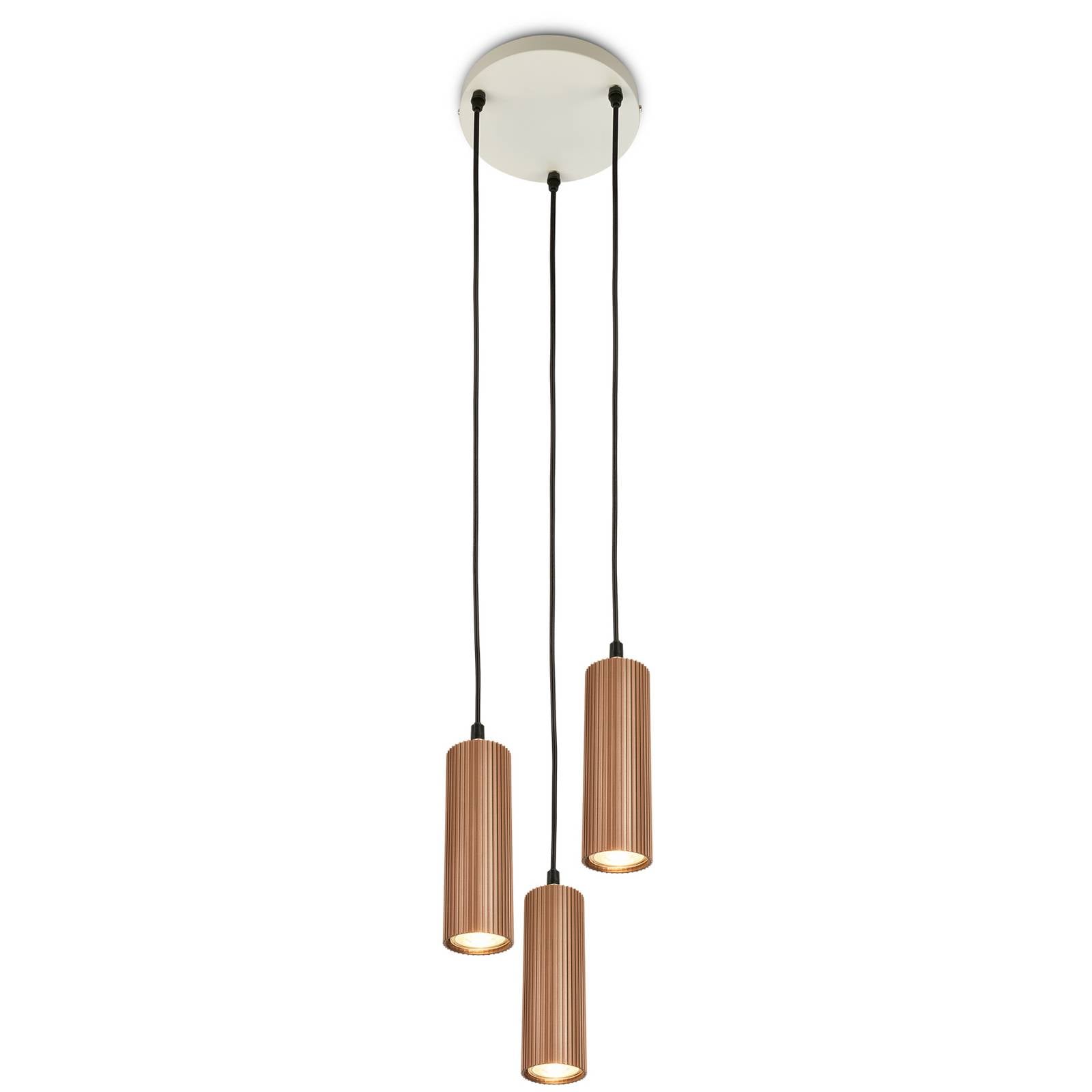 Hängeleuchte Ida, braun, 3-flammig, Ø 20 cm, GU10