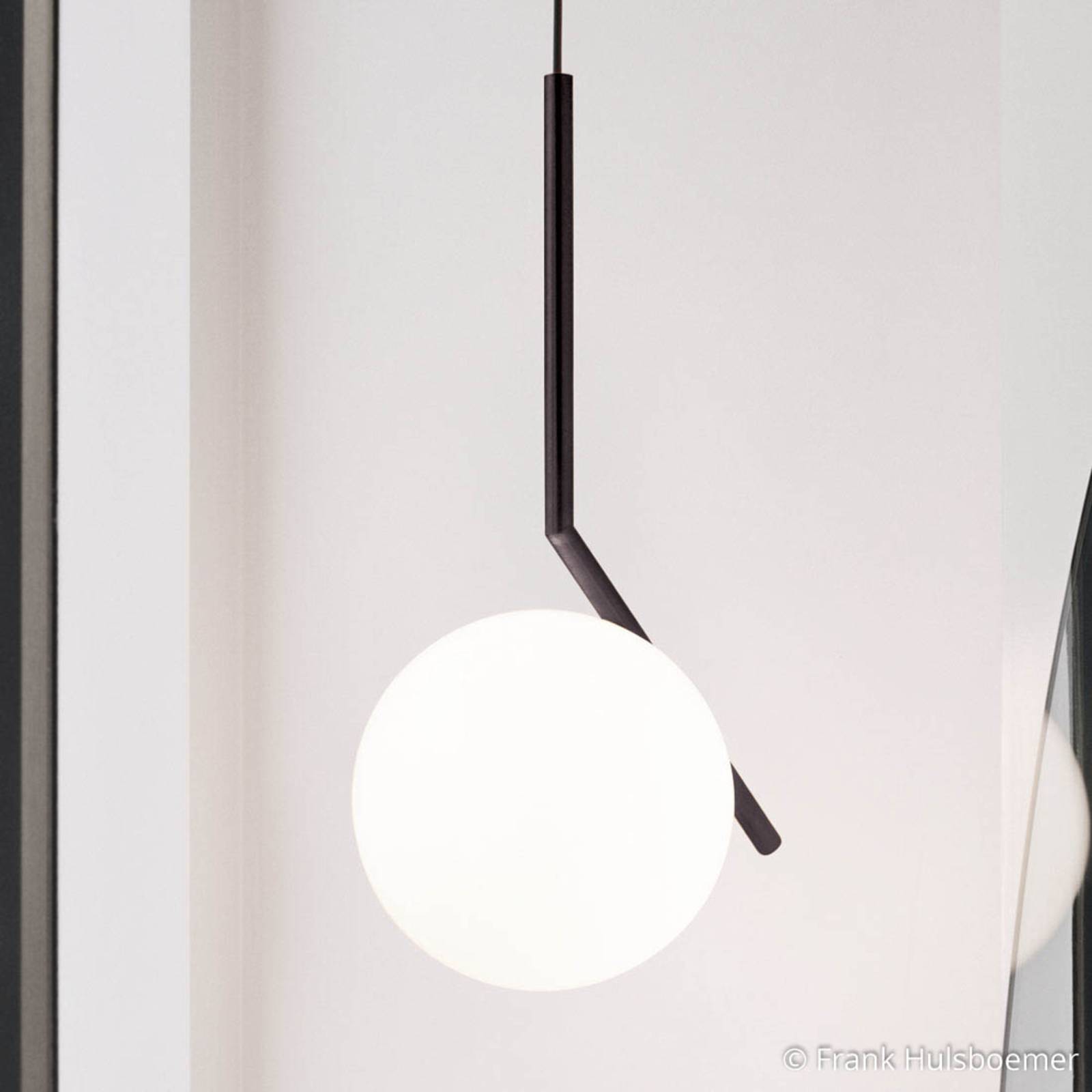 Flos ic s2 designer függő lámpa, fekete ø 30 cm