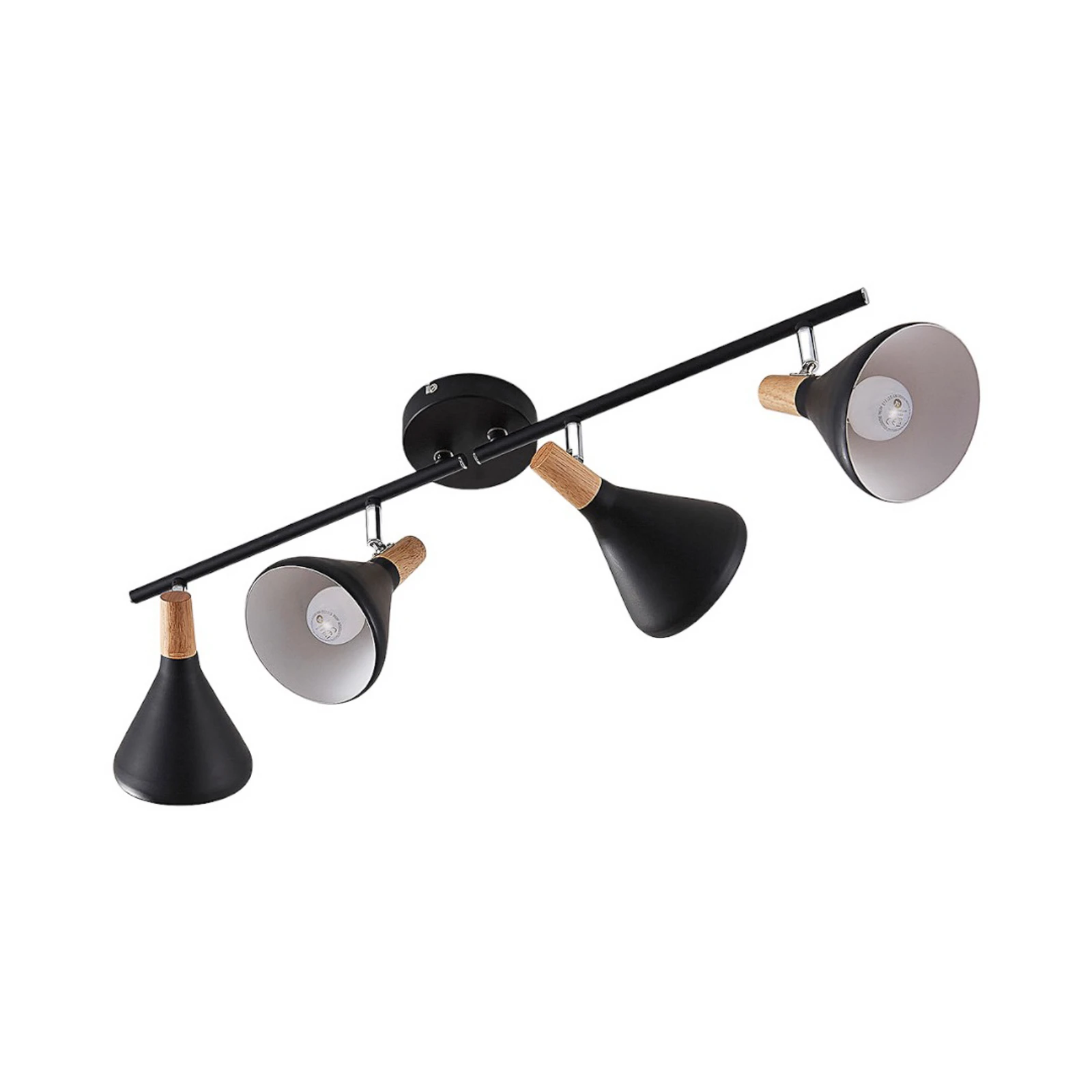 Lindby plafonieră Arina, 68 cm, negru, 4 becuri, E14