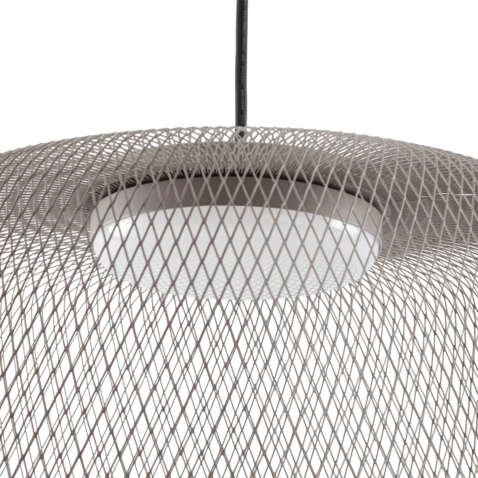 Lámpara colgante LED Lucande Korvyn, gris piedra, Ø 50 cm, atenuable por pasos