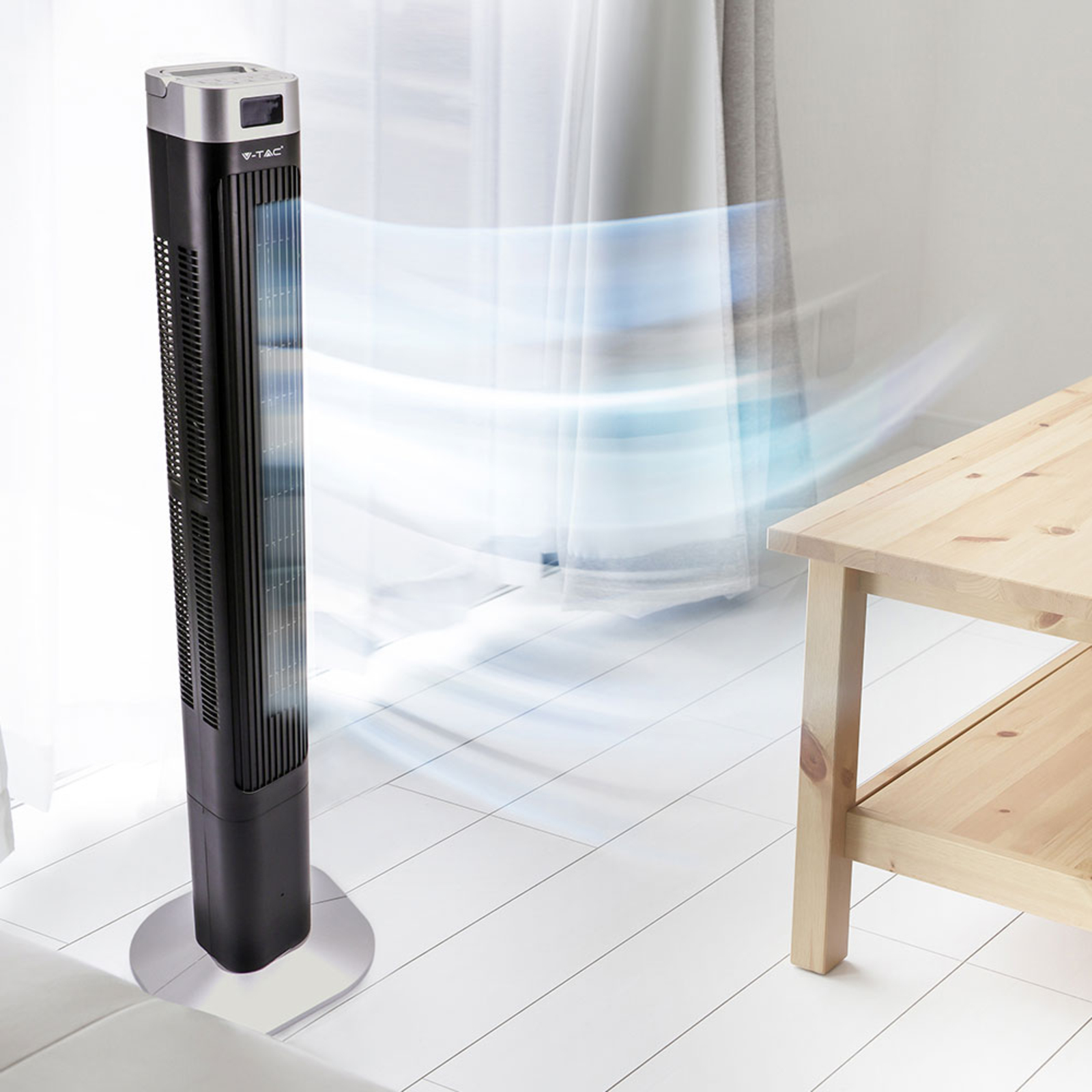 Standventilator Tower mit Schlafmodus, schwarz