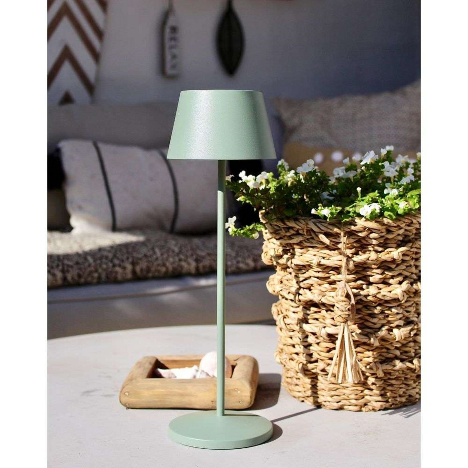 Modi Portable Table Lamp Green Grey - Loom Design