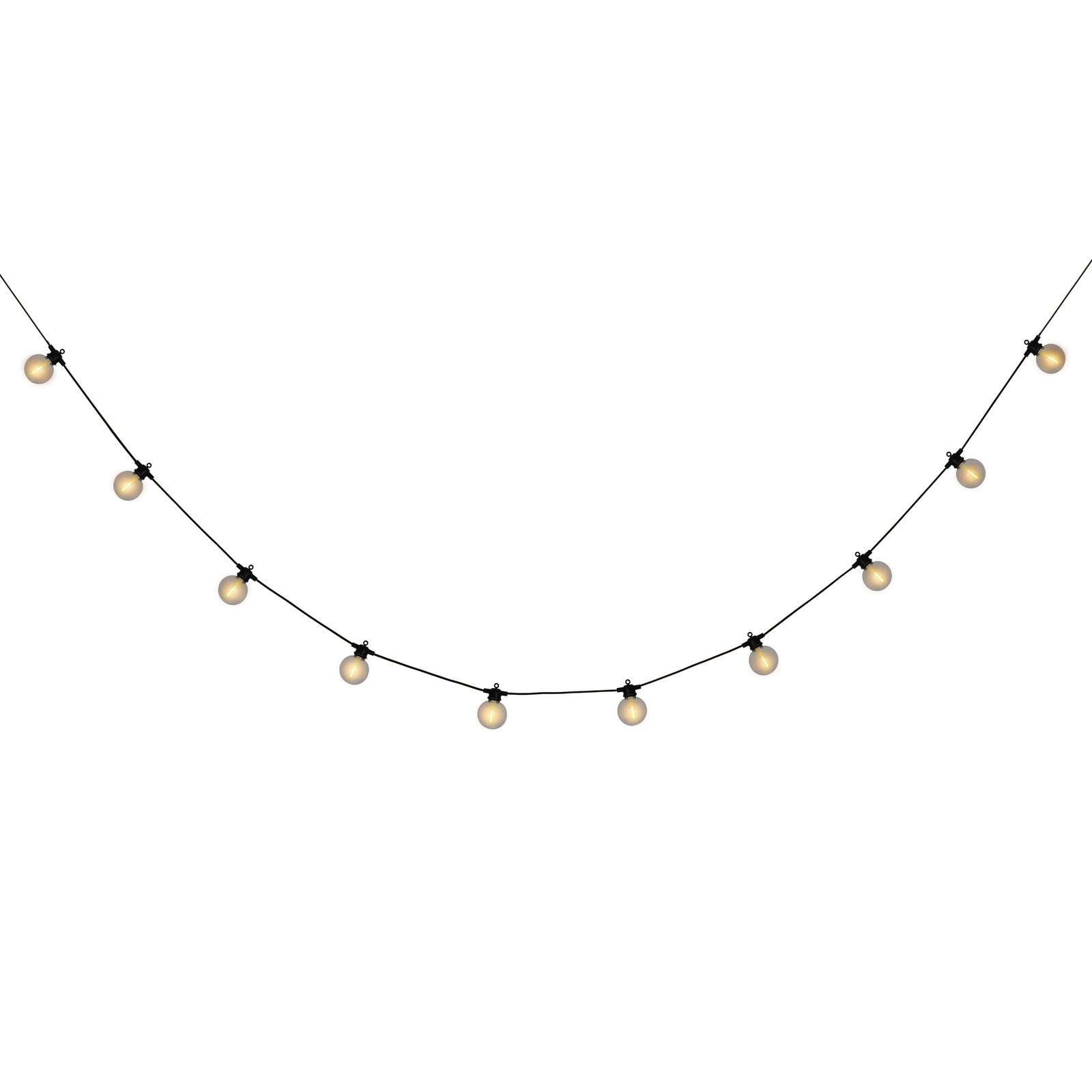 LED-Solar-Lichterkette CADENA, 2.500 K, schwarz 10-flg. 10 m