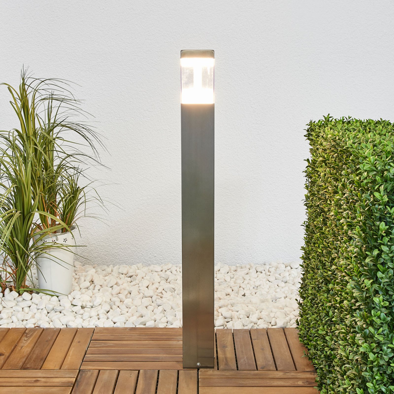 Baily - veilampe av rustfritt stål med LED-lys