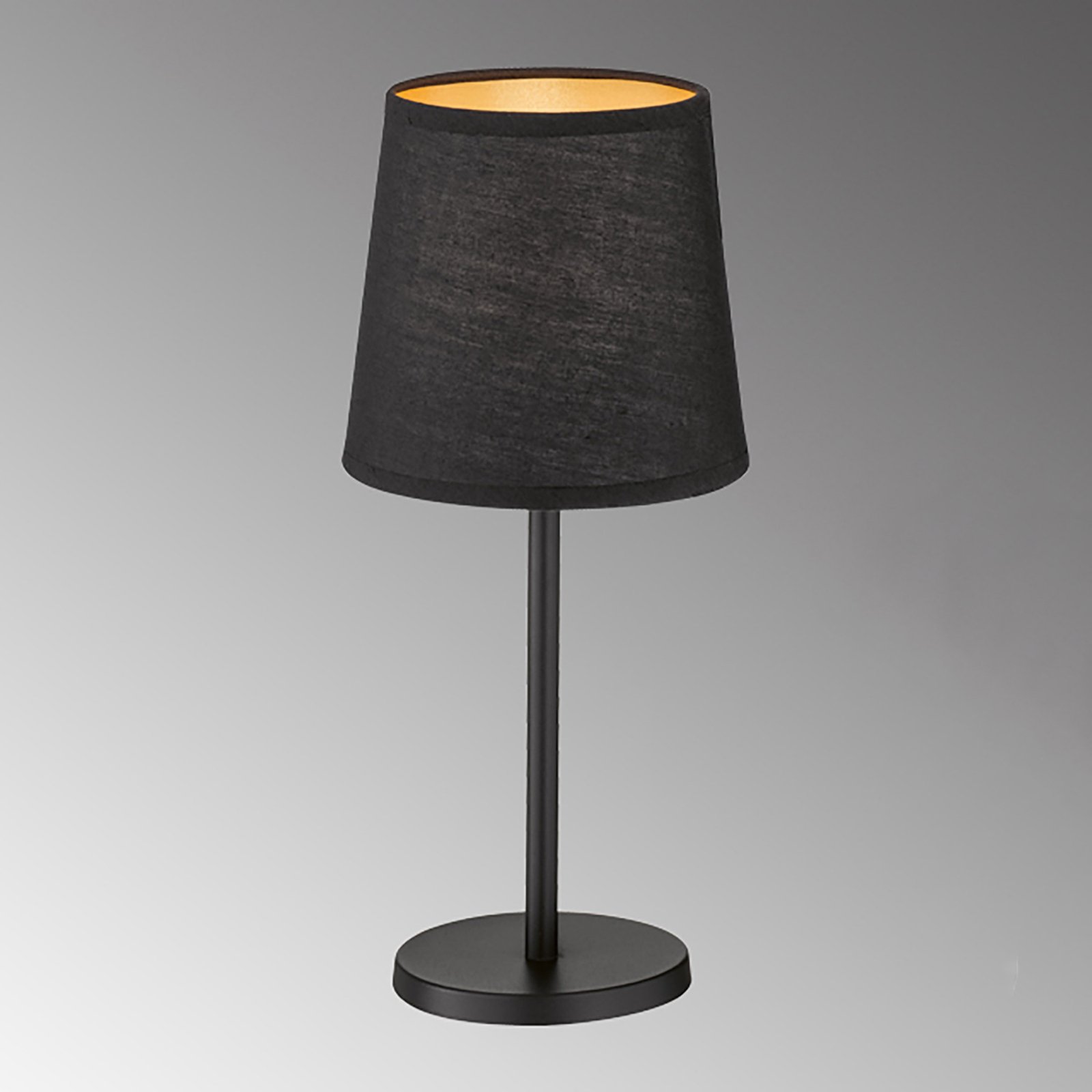 Eve table lamp, fabric lampshade, black/gold
