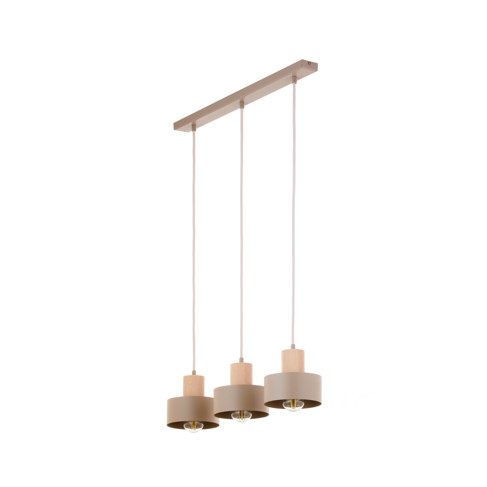 Rif Wood hengelampe, lengde 67 cm, beige/bøk – SIGMA