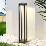 Candeeiro de caminho LED Lucande Fery, antracite, metal, 80cm, IP65