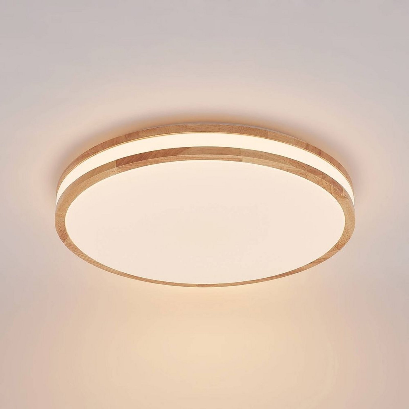 Emiva Center Stropní Lampa Wood/White - Lindby