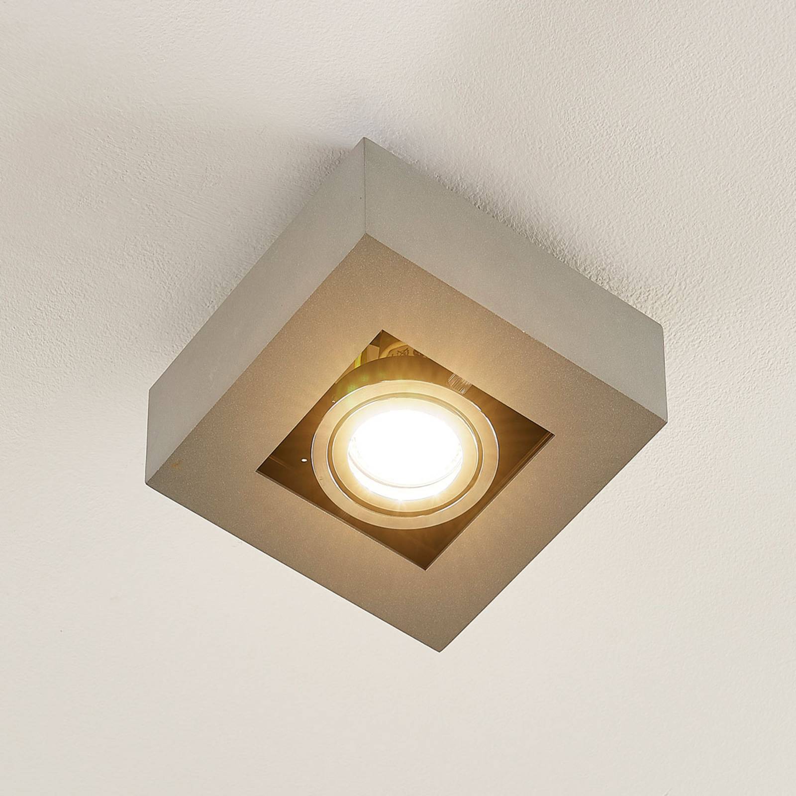 Aluminiowa lampa sufitowa Vince, srebrnoszara