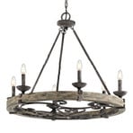 Taulbee-lysekrone, zinkfarvet, 72 cm, 6 lyskilder – KICHLER