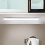 Norman LED under-cabinet light, silver-coloured, rechargeable battery,