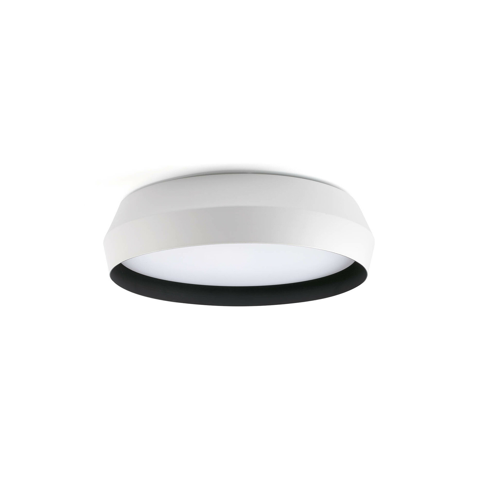 LED ceiling lamp Shoku, white/black, aluminium/PMMA, Ø 35 cm