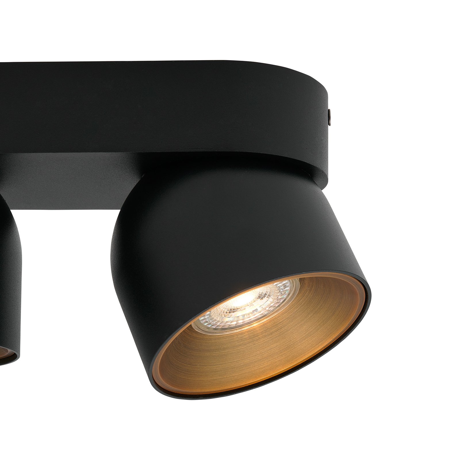 Apatinis šviestuvas "Pitcher", GU10, su dviem lemputėmis, metalinis, juodas