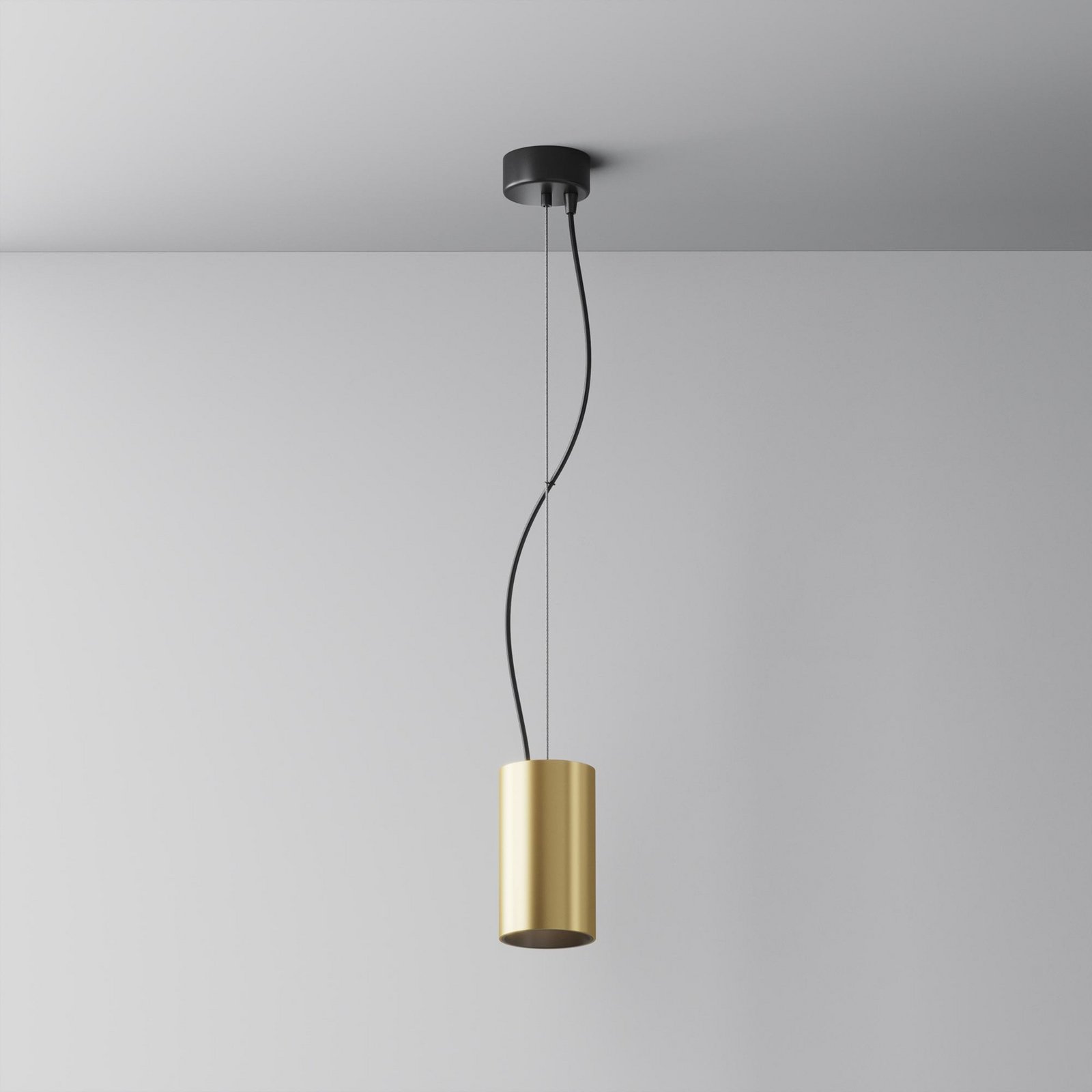 Maytoni LED-hængelampe Efir, guld mat, Ø 7,5 cm, 15 W, 38°