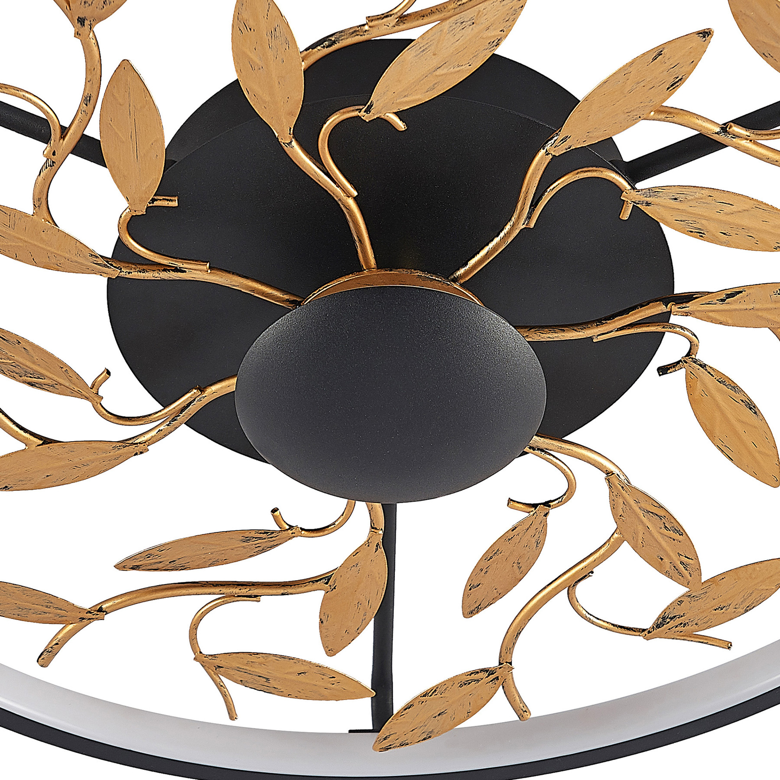 Lindby Annleorie LED-Deckenlampe, schwarz, gold