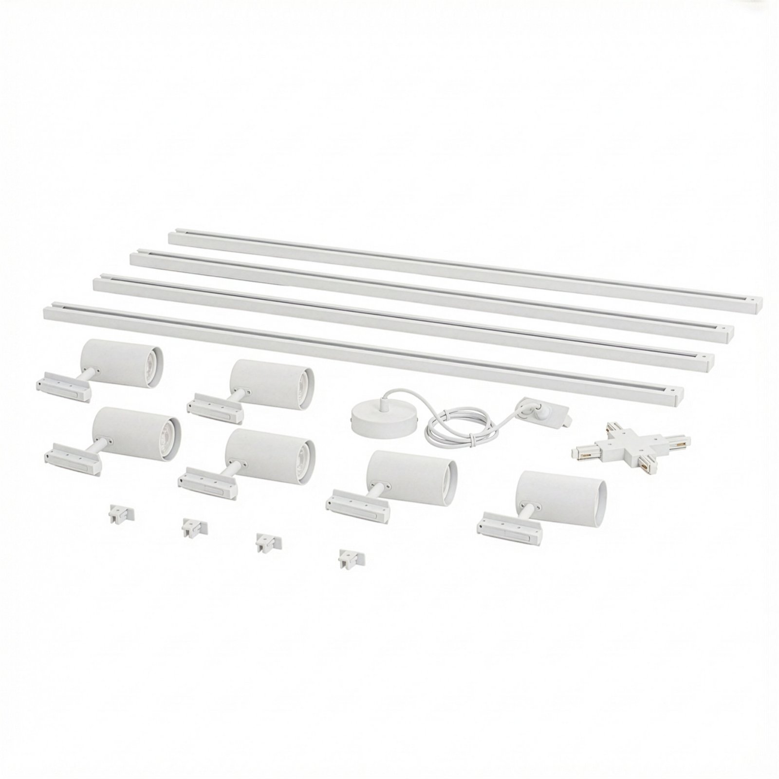 Sistem de șine Lindby Linaro, GU10, 6 becuri, alb, formă X