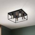 Plafoniera Iska con cornice, 4 luci