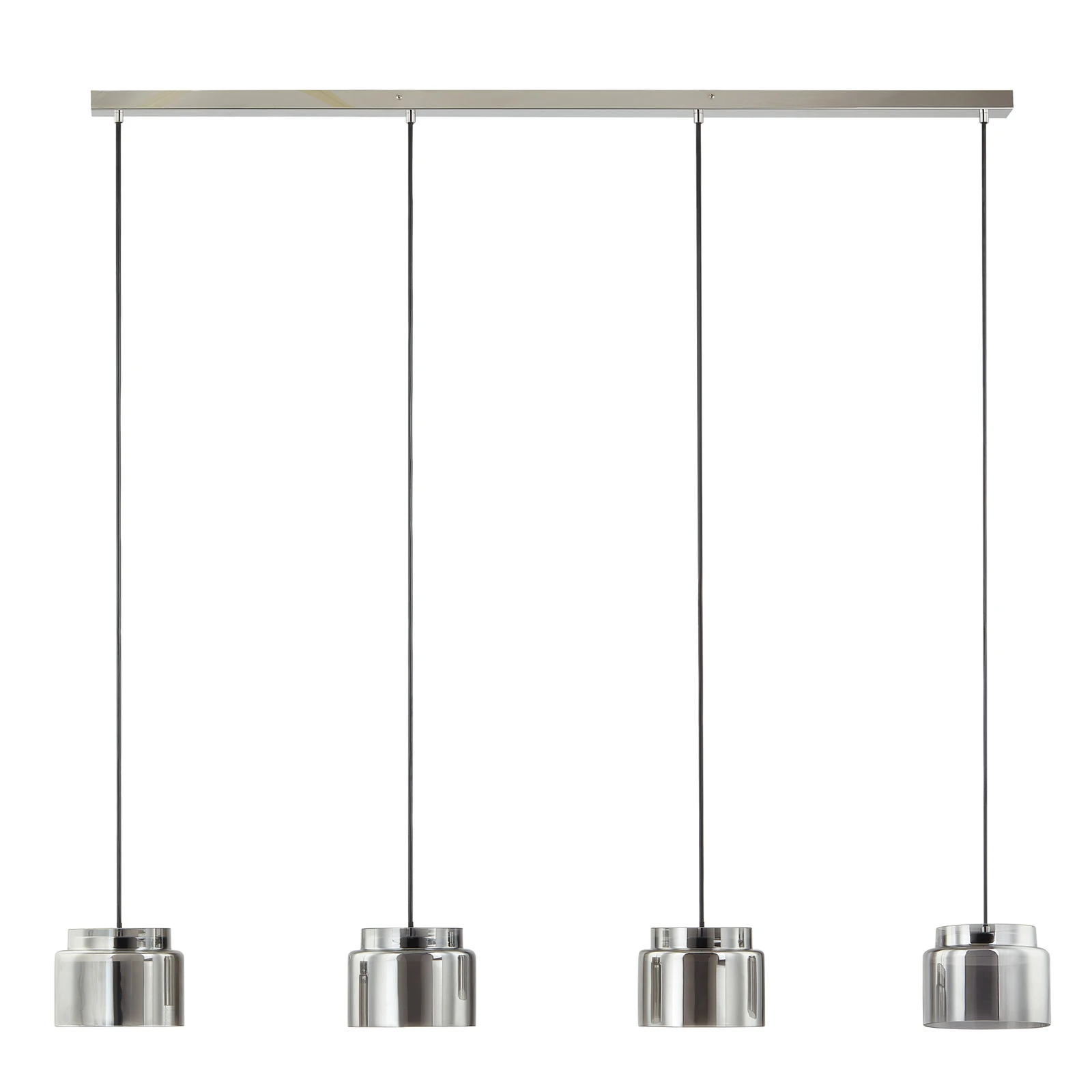 Lampada a sospensione Lucande Diano, grigio fumo, versione a 4 luci