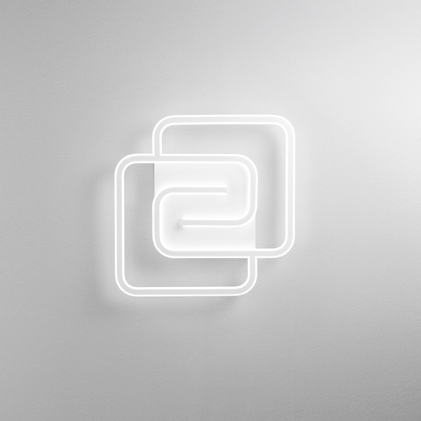 LED sieninis šviestuvas „Cayman Quadrata“, baltas, plotis 49 cm, metalas, CCT