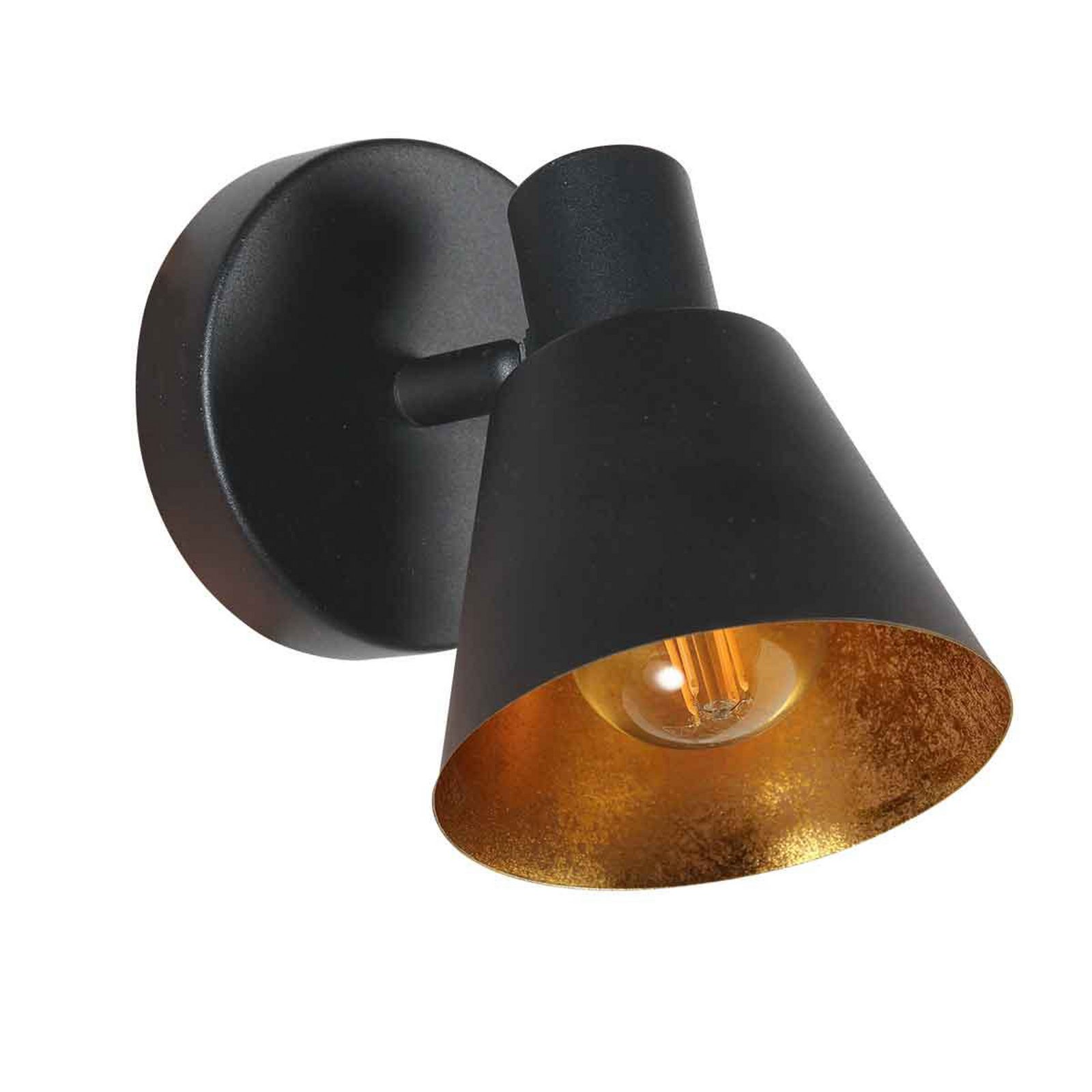 Wandstrahler Oeroe, 1-flammig, schwarz, Metall, E14