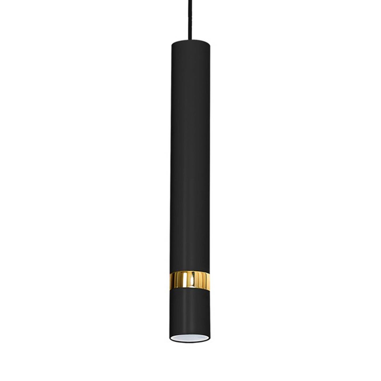 Euluna Joker hanging light, black/gold, one-bulb, for Living / Dining Room, metal, GU10, 35 W, H: 41 cm