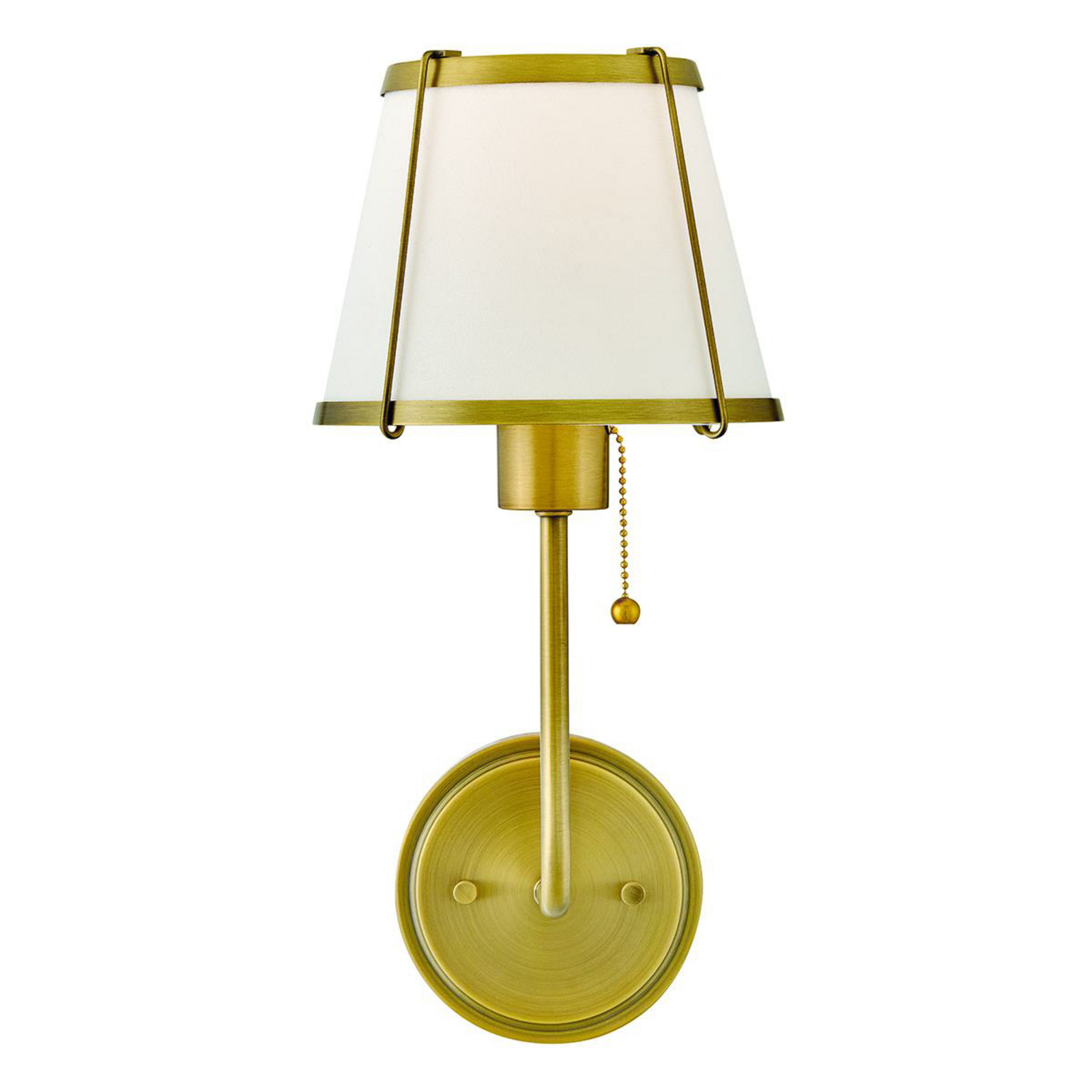Væglampe Clarke 1, messing/beige, linned, stål