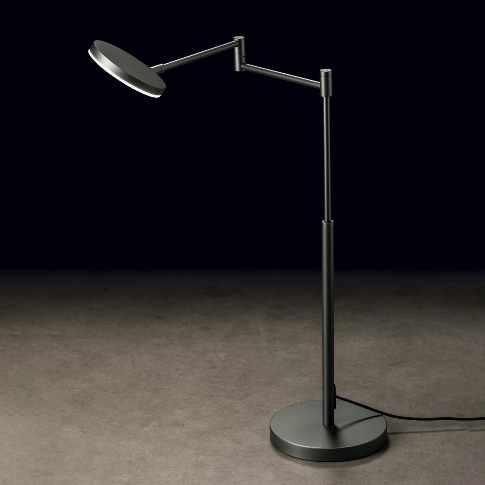 Holtkötter Plano T LED table lamp platinum, for Workroom / Office, aluminium, plastic, 19 W, energy efficiency: A+, H: 56.5 cm