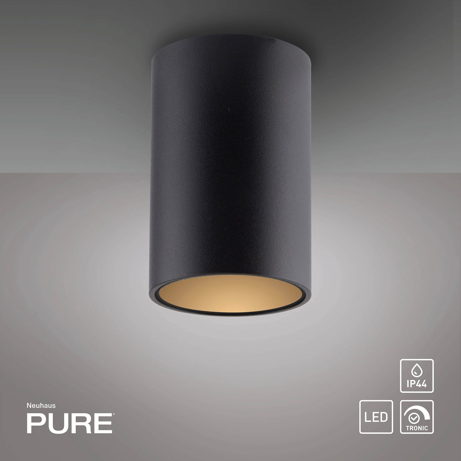 Point LED-Bad-Deckenlampe, schwarz Ø6cm, Metall, IP44 - PURE Point LED-Bad-Deckenlampe, schwarz Ø6cm, Metall, IP44 - PURE