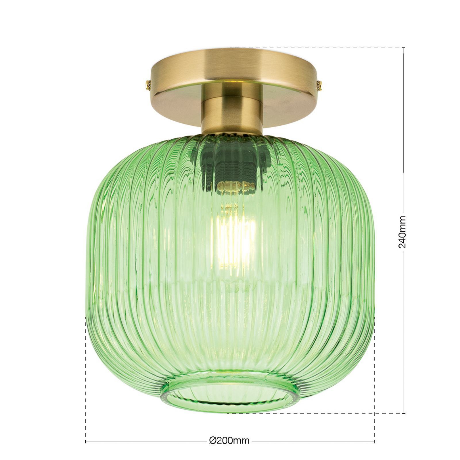 Plafonnier Carneval, vert, Ø 20 cm, verre, E27