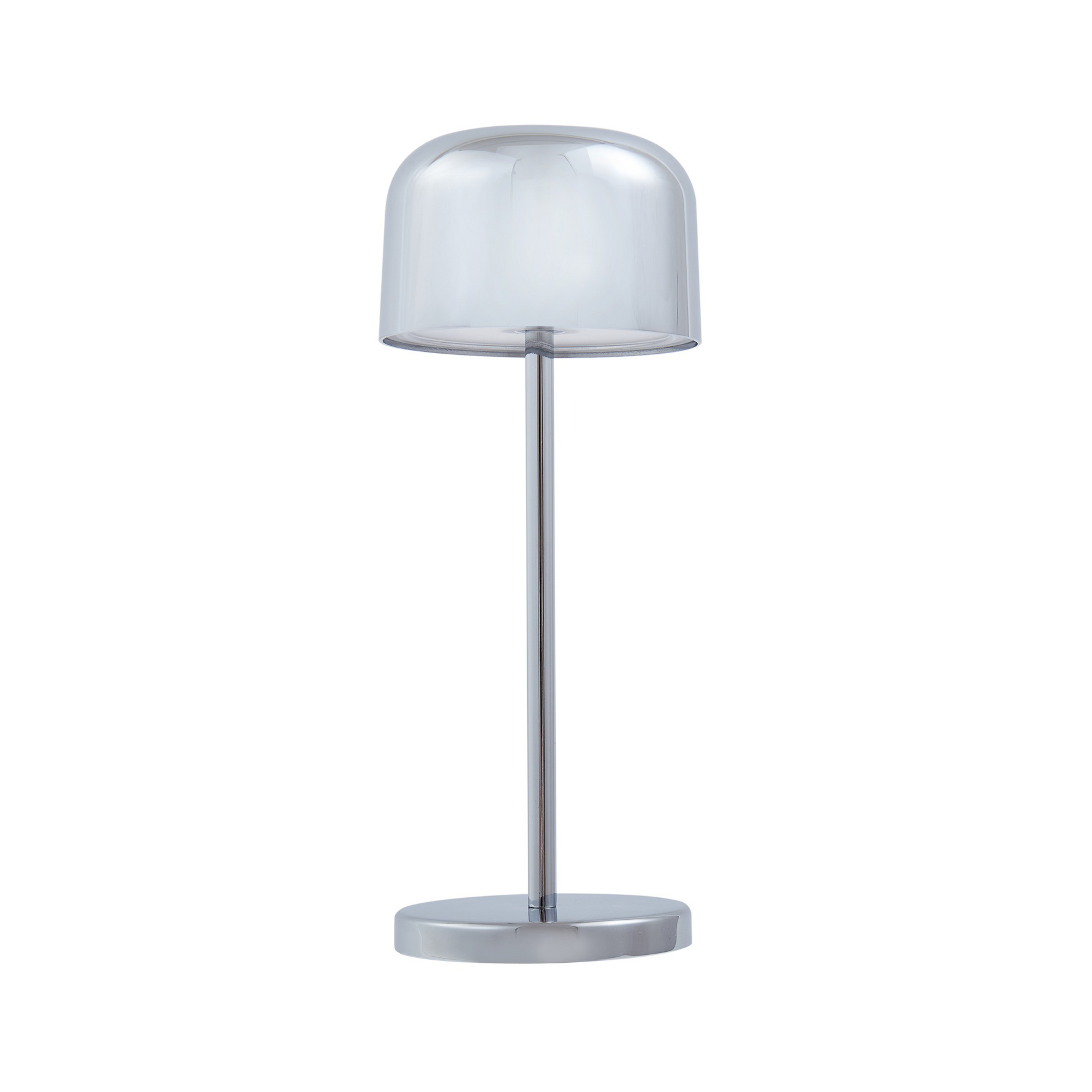 Quill LED table lamp, chrome, set of 6, charging station