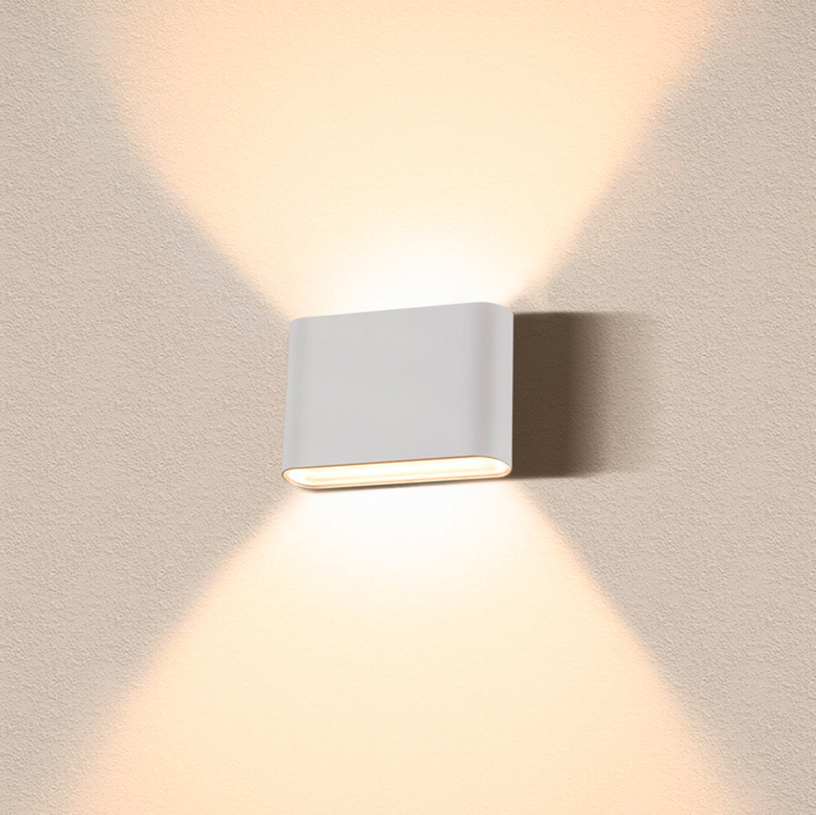 SLV Luminária de parede exterior Oval Up/down CCT 13,5cm branco