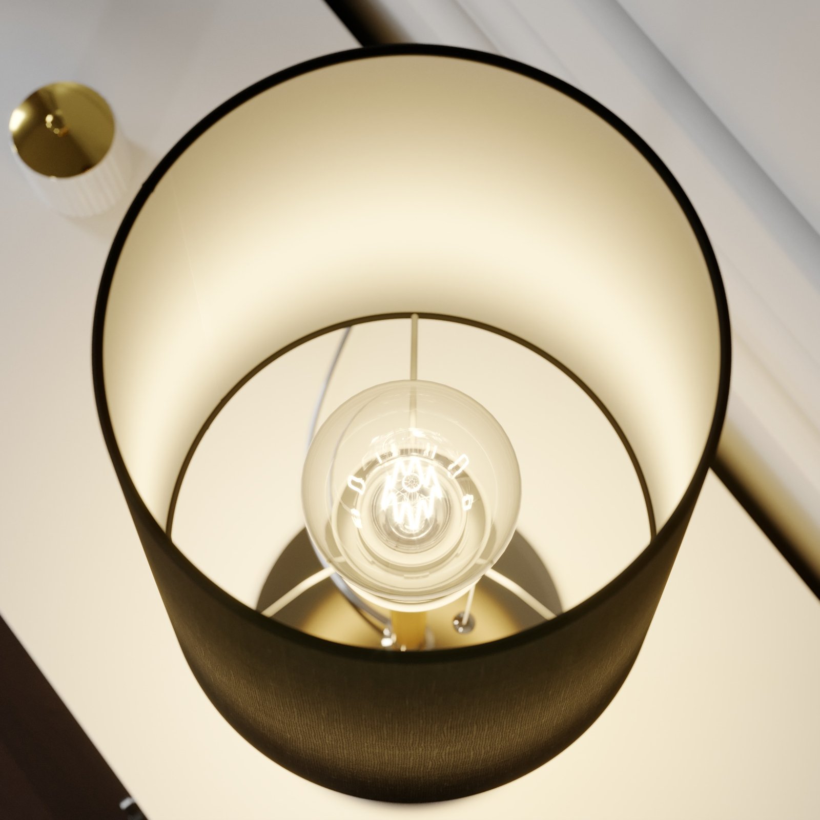 Lucande Pordis lampada da tavolo, nero-ottone