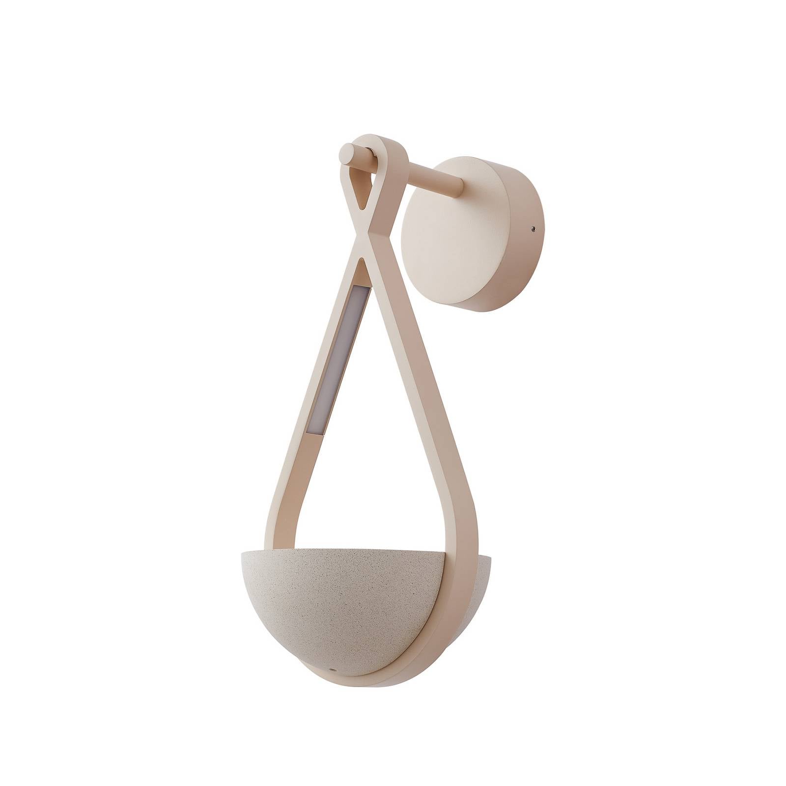 Lucande LED-Außenwandlampe Florka, Beton, Blumenampel, IP54