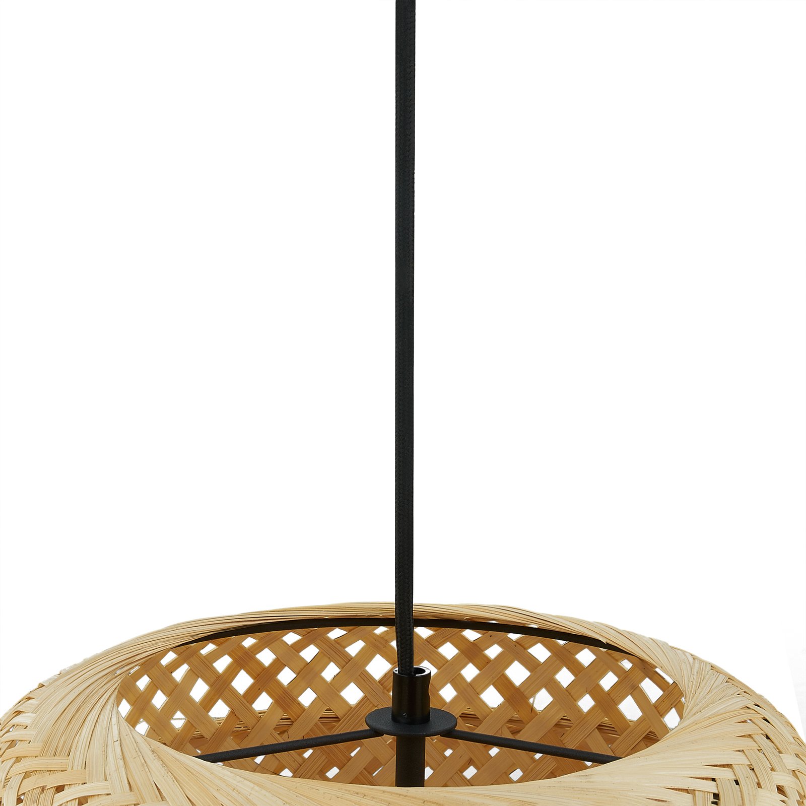 Lindby Venora hanglamp, Ø 40 cm, één niveau, bamboe, E27