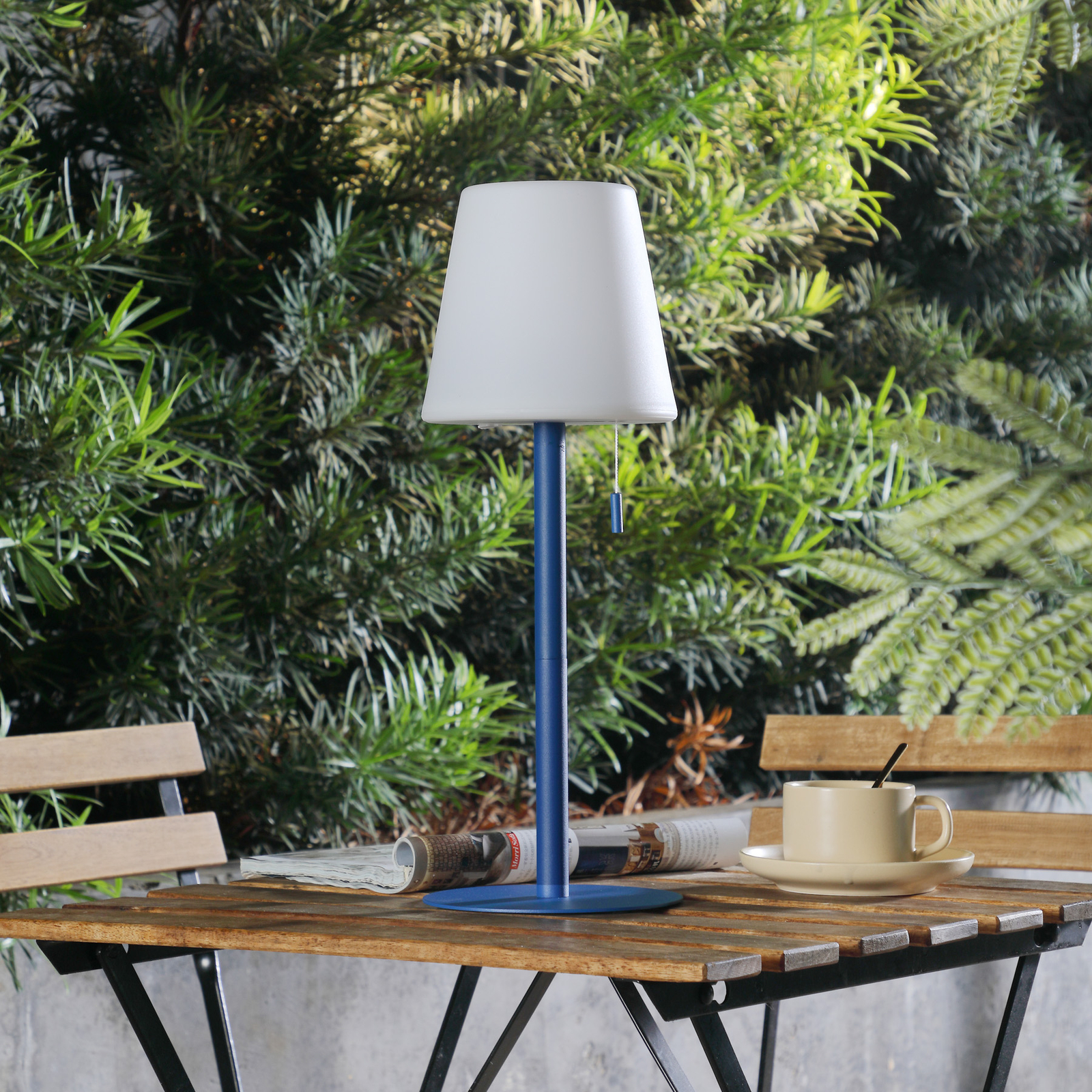 Lindby LED Oplaadbare Lamp Azalea Blauw Aluminium CCT In Hoogte 