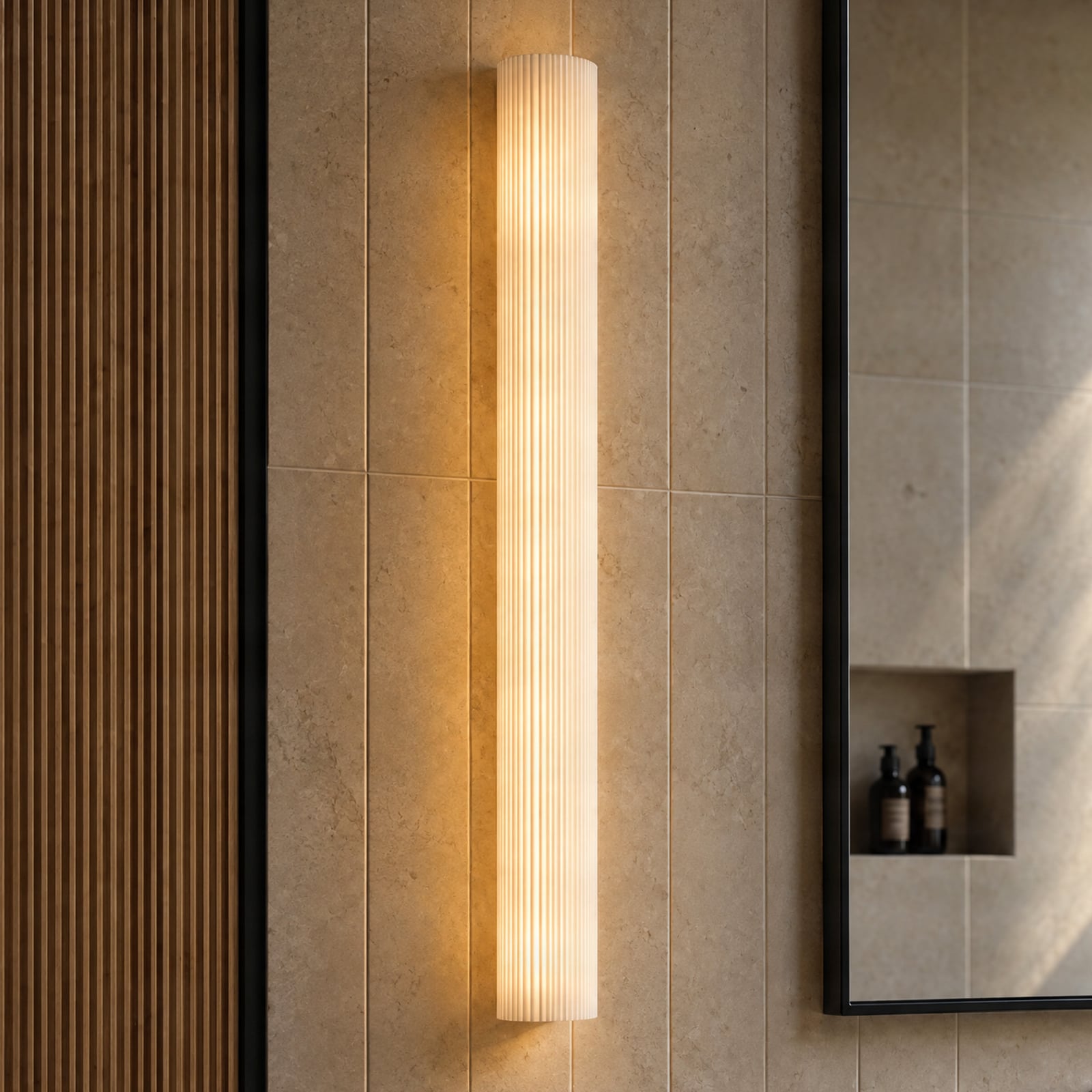 Lucande LED badkamer wandlamp Victoire, 70 cm, wit/chroom, CCT