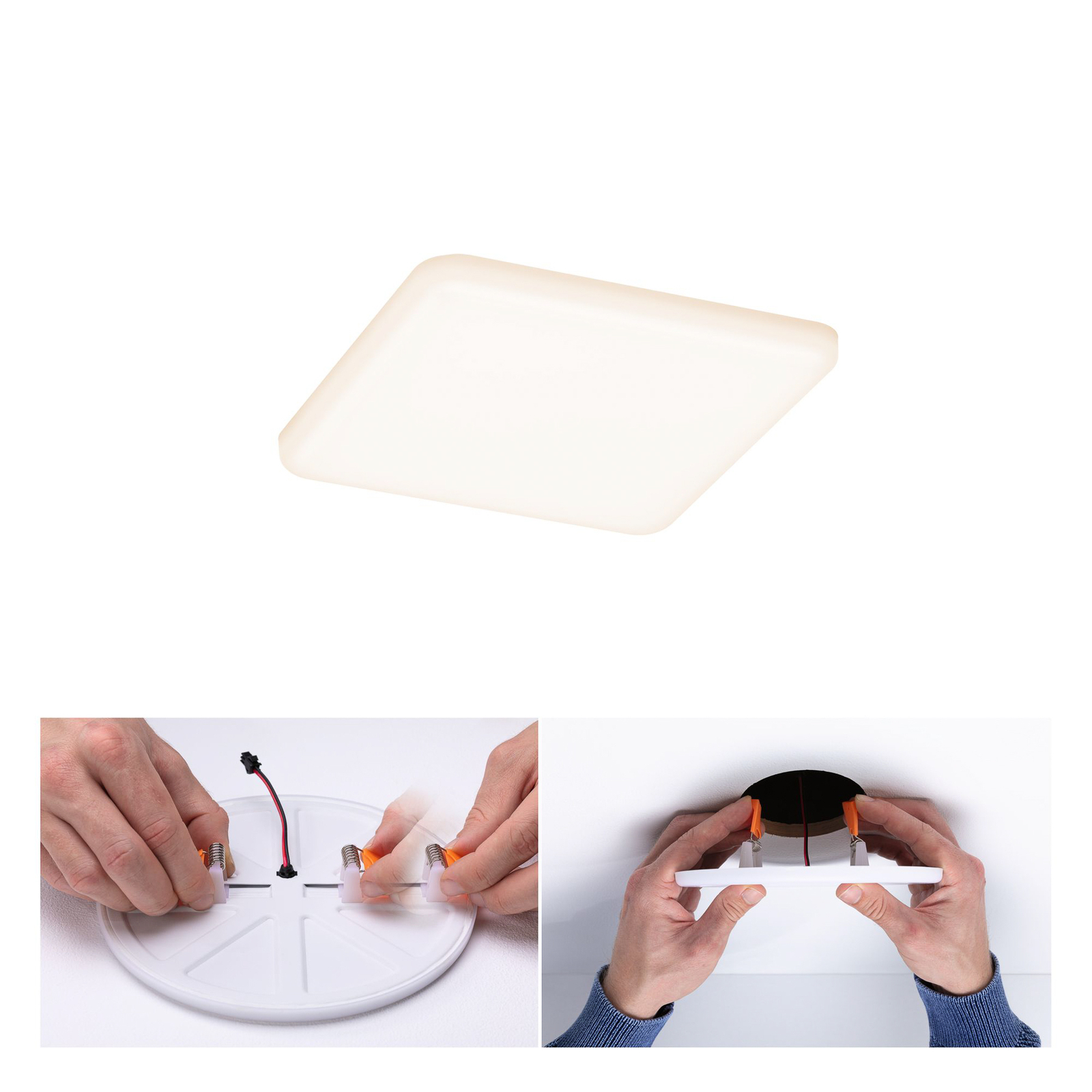 Paulmann LED-Panel Veluna 3.000K eckig Klemmfedern