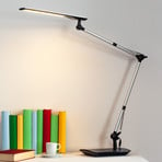 Lampe de bureau LED Lindby Felipe, noir, pied à pince