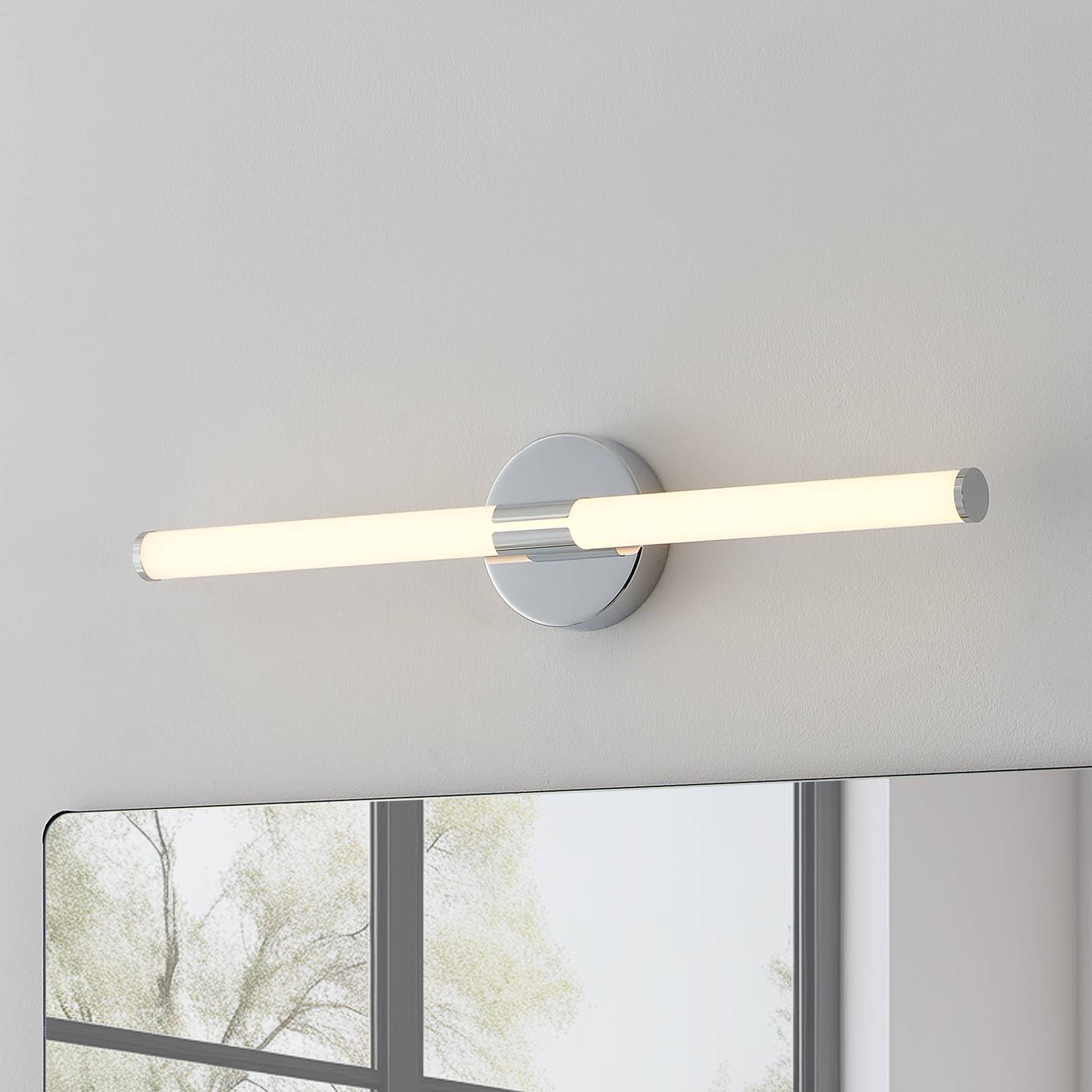 EGLO Applique murale LED Ramola, couleur chrome, largeur 60 cm, IP44, CCT