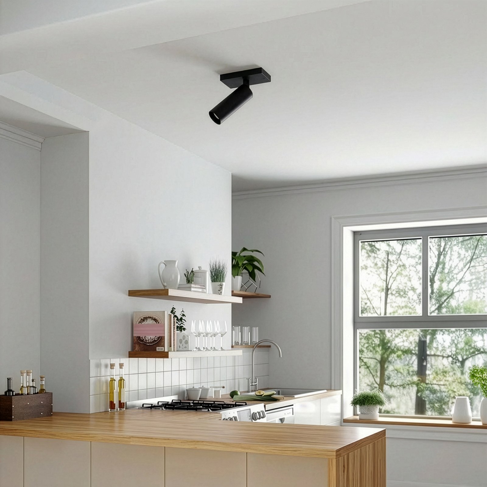 Arcchio plafondspot Brinja Slim, zwart, 1-lamp GU10 MR11