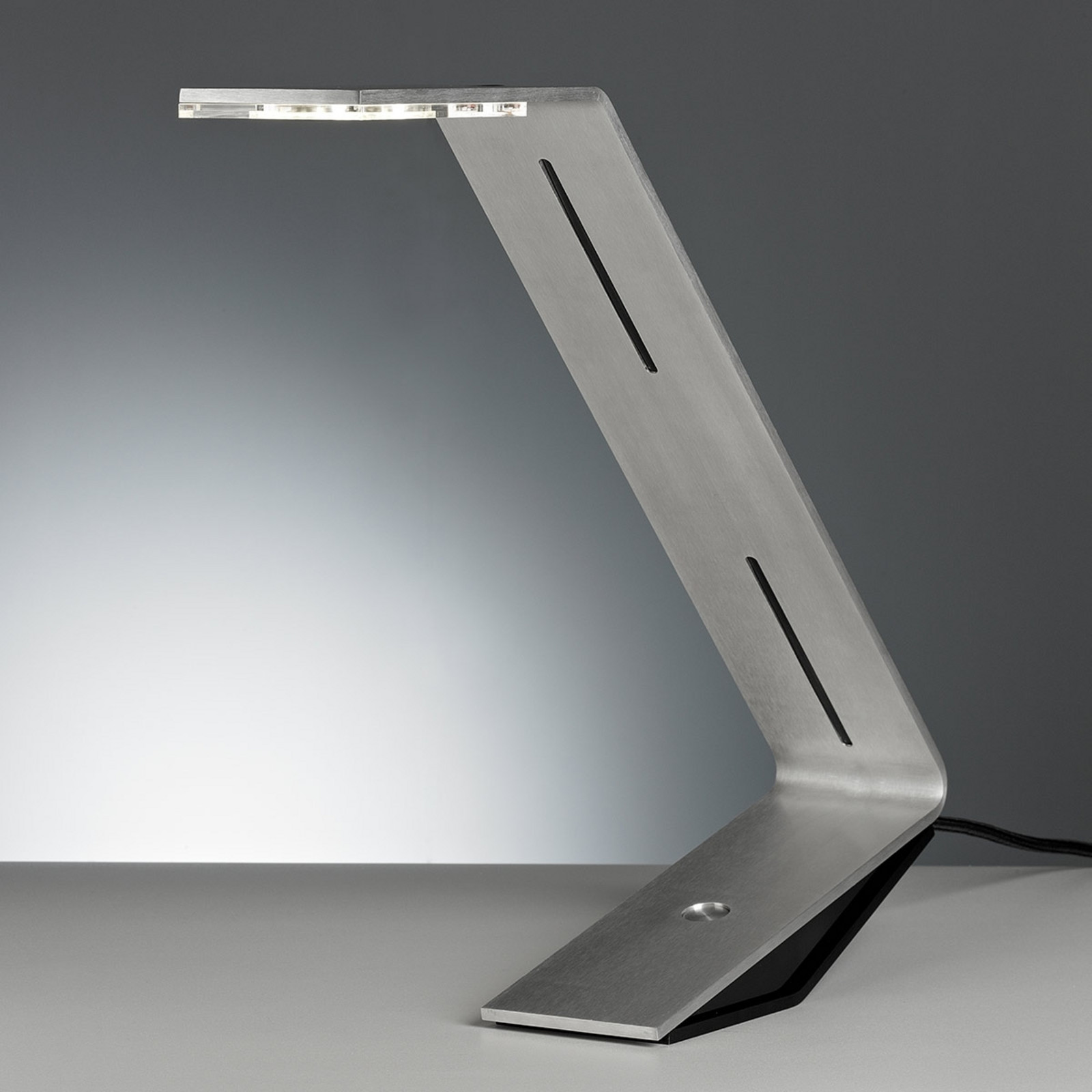 TECNOLUMEN Flad - lampă de masă LED gri-argintiu - Camera de zi / sufragerie - design - Metal